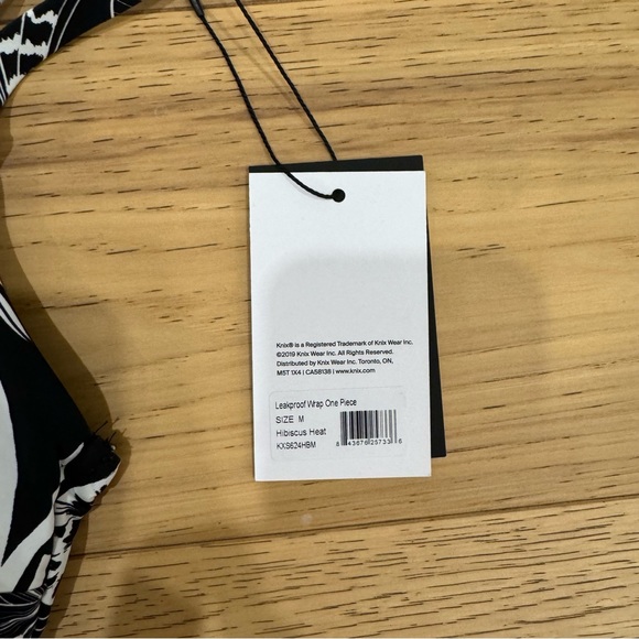 Knix - Leakproof Side-Tie One Piece Swimsuit - Hibiscus Heat - Medium - Picture 14 of 14